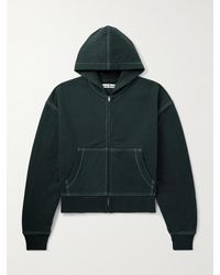 Acne Studios - Cropped Logo-Embroidered Organic Cotton-Fleece Hoodie - Lyst