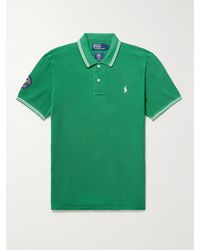 Polo Ralph Lauren - Wimbledon Logo-embroidered Appliquéd Cotton-piqué Polo Shirt - Lyst