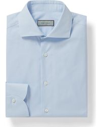 Canali - Cutaway-Collar Cotton-Twill Shirt - Lyst