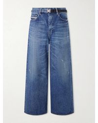 Sacai - Beyondexx Wide-leg Belted Distressed Jeans - Lyst