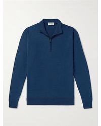 John Smedley - Tapton Merino Wool Half-zip Sweater - Lyst