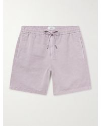 MR P. - Straight-leg Organic Cotton And Linen-blend Drawstring Shorts - Lyst