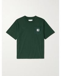 Sacai - Carhartt Wip Logo-Appliquéd Canvas-Trimmed Cotton-Jersey T-Shirt - Lyst
