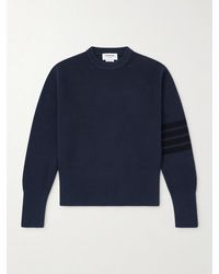 Thom Browne - Slim-Fit Striped Cotton Sweater - Lyst