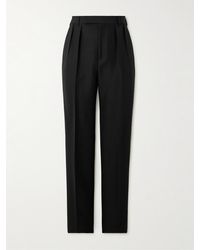 Celine - Keith Slim-Fit Pleated Wool And Mohair-Blend Twill Trousers - Lyst