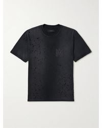 Amiri - Shotgun Logo-print Distressed Cotton-jersey T-shirt - Lyst