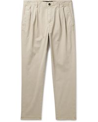 Incotex - Slim-fit Pleated Stretch-cotton Gabardine Trousers - Lyst