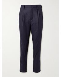 MR P. - Tapered Pleated Wool-blend Flannel Trousers - Lyst