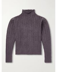 Rick Owens - Ribbed Cashmere And Silk-Blend Rollneck Sweater - Lyst