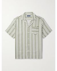 Frescobol Carioca - Camicia in lino a righe con colletto aperto Angelo - Lyst