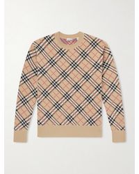 Burberry - Checked Cotton-blend Sweater - Lyst