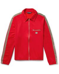 Acne Studios - Fremont Velvet-trimmed Cotton-blend Jersey Zip-up Sweatshirt - Lyst