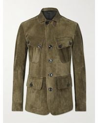 Tom Ford - Leather-trimmed Suede Field Jacket - Lyst