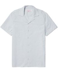 Orlebar Brown - Travis Camp-collar Striped Cotton Shirt - Lyst