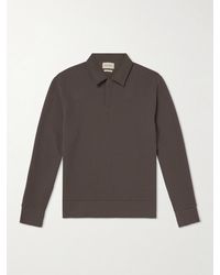 Oliver Spencer - Waffle-Knit Organic Cotton-Blend Polo Shirt - Lyst