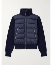 Tom Ford - Daunenjacke aus gestepptem Shell und Wolle mit Lederbesatz - Lyst