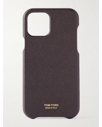 Tom Ford Full-grain Leather Iphone 12 Pro Case - Brown