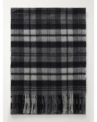 Johnstons of Elgin - Fringed Checked Cashmere Scarf - Lyst
