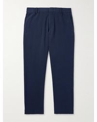 NN07 - Billie 1040 Straight-leg Organic Cotton-blend Seersucker Trousers - Lyst
