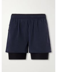 Literary Sport - Myles Layered Shell And Stretch-Jersey Running Shorts - Lyst
