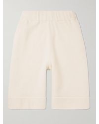 Jil Sander - Wide-leg Brushed Alpaca And Cotton-blend Shorts - Lyst