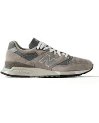 New Balance - 998 Core Rubber-Trimmed Leather, Mesh And Suede Sneakers - Lyst