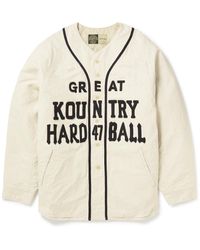 Kapital - Great Kountry Appliquéd Cotton And Linen-blend Canvas Shirt - Lyst