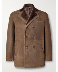 Eleventy - Double-Breasted Shearling Overcoat - Lyst