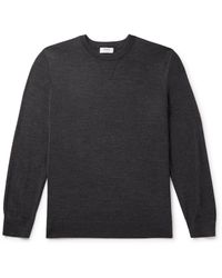 Theory - Lucas Ossendrijver Shell-trimmed Merino Wool-blend Sweater - Lyst