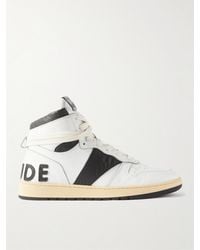 Rhude - Rhecess Colour-block Distressed Leather High-top Sneakers - Lyst