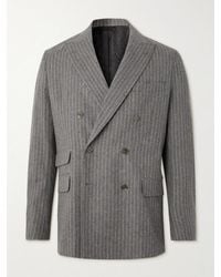 Acne Studios Oversized Double-breasted Pinstriped Wool-blend Suit Jacket - Grey