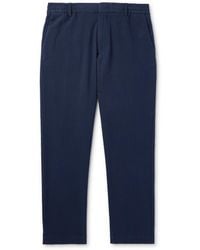 NN07 - Billie 1040 Straight-leg Organic Cotton-blend Seersucker Trousers - Lyst