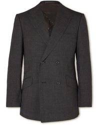 Kingsman - Double-breasted Checked Wool Suit Jacket - Lyst