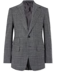 Tom Ford - Shelton Slim-Fit Prince Of Wales Checked Wool And Silk-Blend Suit Jacket - Lyst