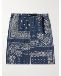 Kapital - Straight-Leg Belted Bandana-Print Patchwork Cotton-Twill Shorts - Lyst