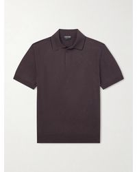 Tom Ford - Sea Island Cotton And Silk-blend Polo Shirt - Lyst