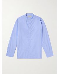 Officine Generale - Gaston Grandad-Collar End-On-End Cotton Shirt - Lyst