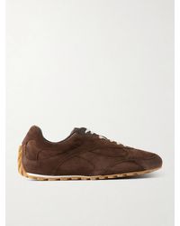 Bottega Veneta - Orbit Flash Leather-trimmed Suede Sneakers - Lyst