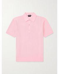Tom Ford - Silk And Cotton-Blend Piqué Polo Shirt - Lyst