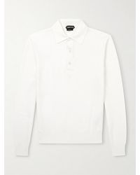 Tom Ford - Silk And Cotton-Blend Piqué Polo Shirt - Lyst