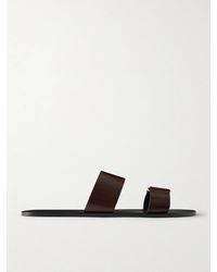 Saint Laurent - Babylone Logo-embellished Leather Sandals - Lyst