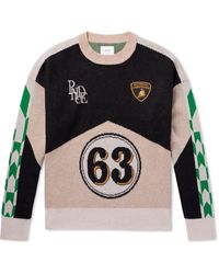Rhude - Lamborghini Logo-appliquéd Wool And Cashmere-blend Sweater - Lyst