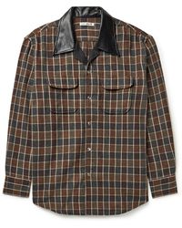 Ourlegacy レザー チェックシャツPoco Camp-Collar 48