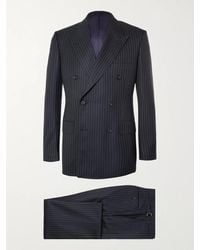 Kingsman - Navy Harry Slim-fit Pinstriped Super 120s Wool And Cashmere-blend Suit - Lyst