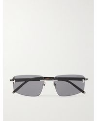 Tom Ford - Private 4 Rimless Rectangular-Frame-Tone, Horn And Tortoiseshell Sunglasses - Lyst