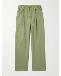 Folk - Gerade geschnittene Hose aus Stretch-Baumwoll-Ripstop mit Falten - Lyst