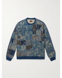Kapital - Boro Distressed Patchwork Cotton And Linen-Blend Sweatshirt - Lyst