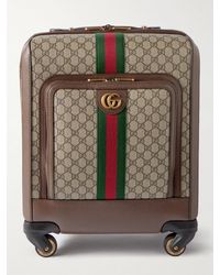 Gucci - Savoy Leather-trimmed Printed Coated-canvas Suitcase - Lyst