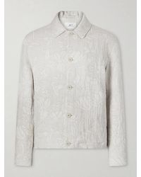 MR P. - Cotton And Linen-Blend Jacquard Blouson Jacket - Lyst