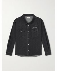 CHERRY LA - Logo-Embroidered Denim Western Shirt - Lyst